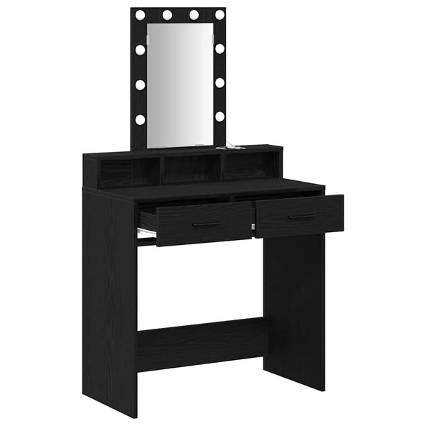 Schminktisch Schwarz mit Spiegel & LED