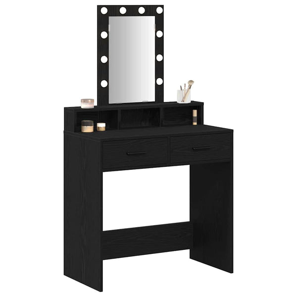 Schminktisch Schwarz mit Spiegel & LED