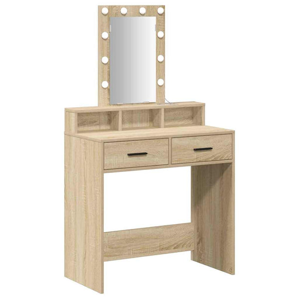 Schminktisch Braun mit Spiegel und Stauraum