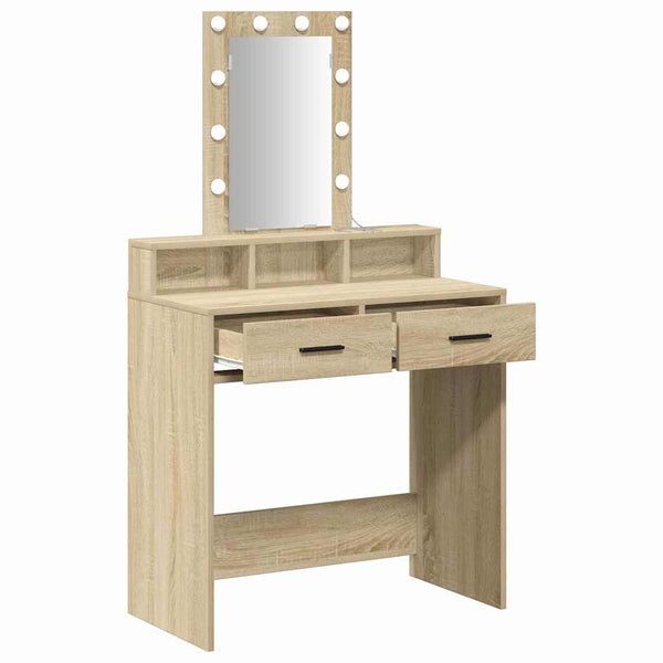 Schminktisch Braun mit Spiegel und Stauraum