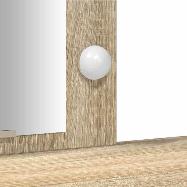 Schminktisch Braun mit Spiegel & LED