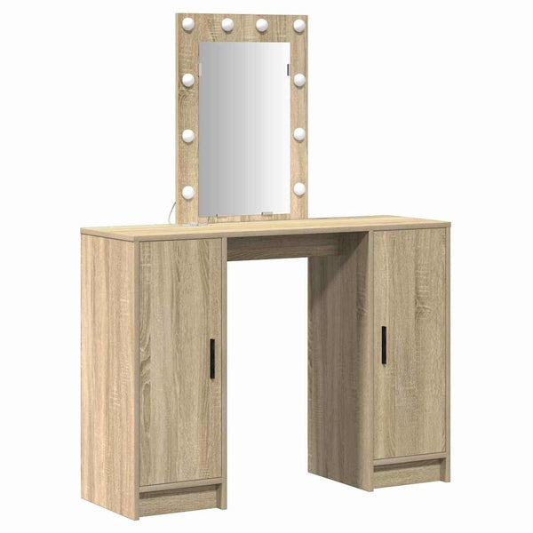 Schminktisch Braun mit Spiegel & LED