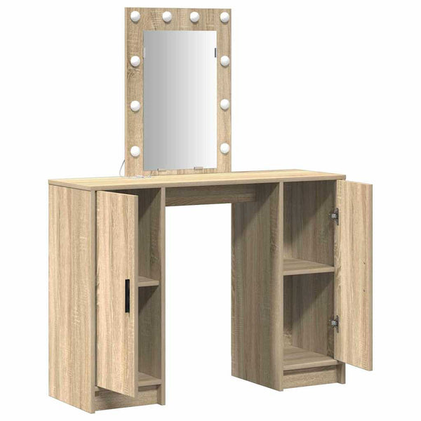 Schminktisch Braun mit Spiegel & LED