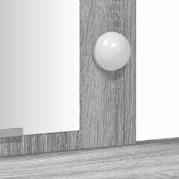 Schminktisch Grau mit Spiegel und LED