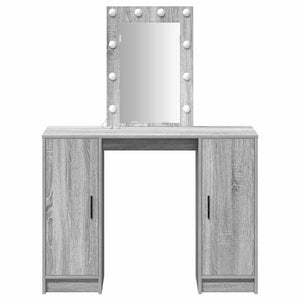 Schminktisch Grau mit Spiegel und LED