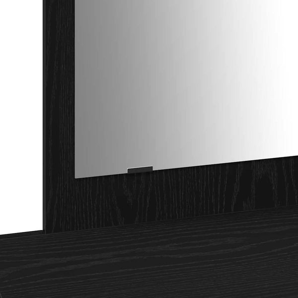 Schminktisch Schwarz mit Spiegel 100x40 cm