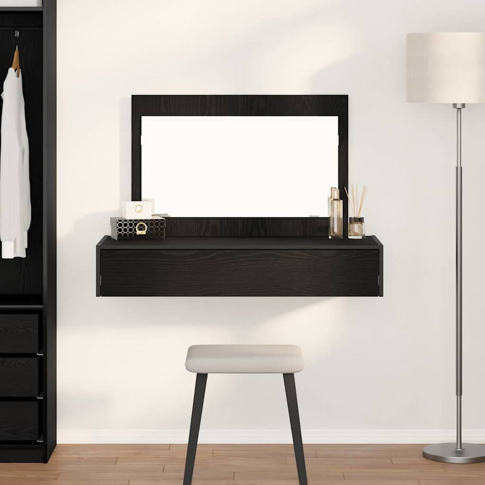 Schminktisch Schwarz mit Spiegel 100x40 cm