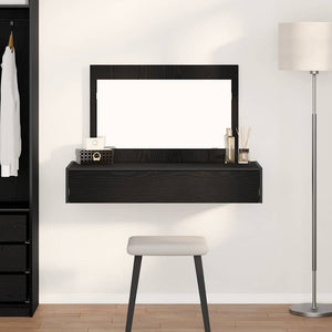 Schminktisch Schwarz mit Spiegel 100x40 cm