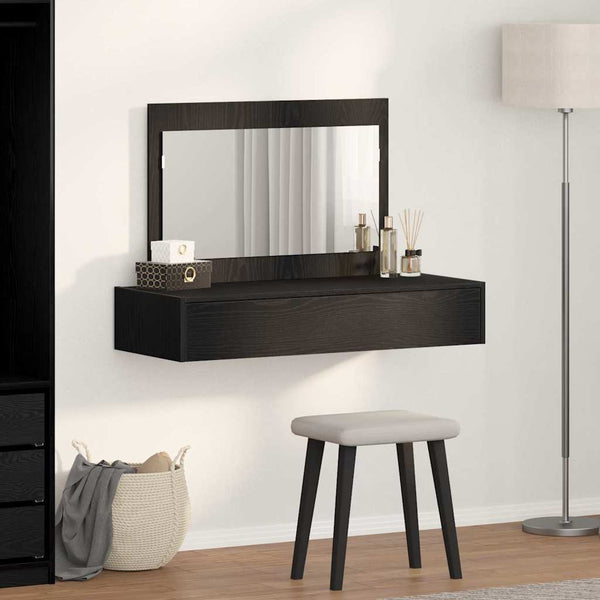 Schminktisch Schwarz mit Spiegel 100x40 cm