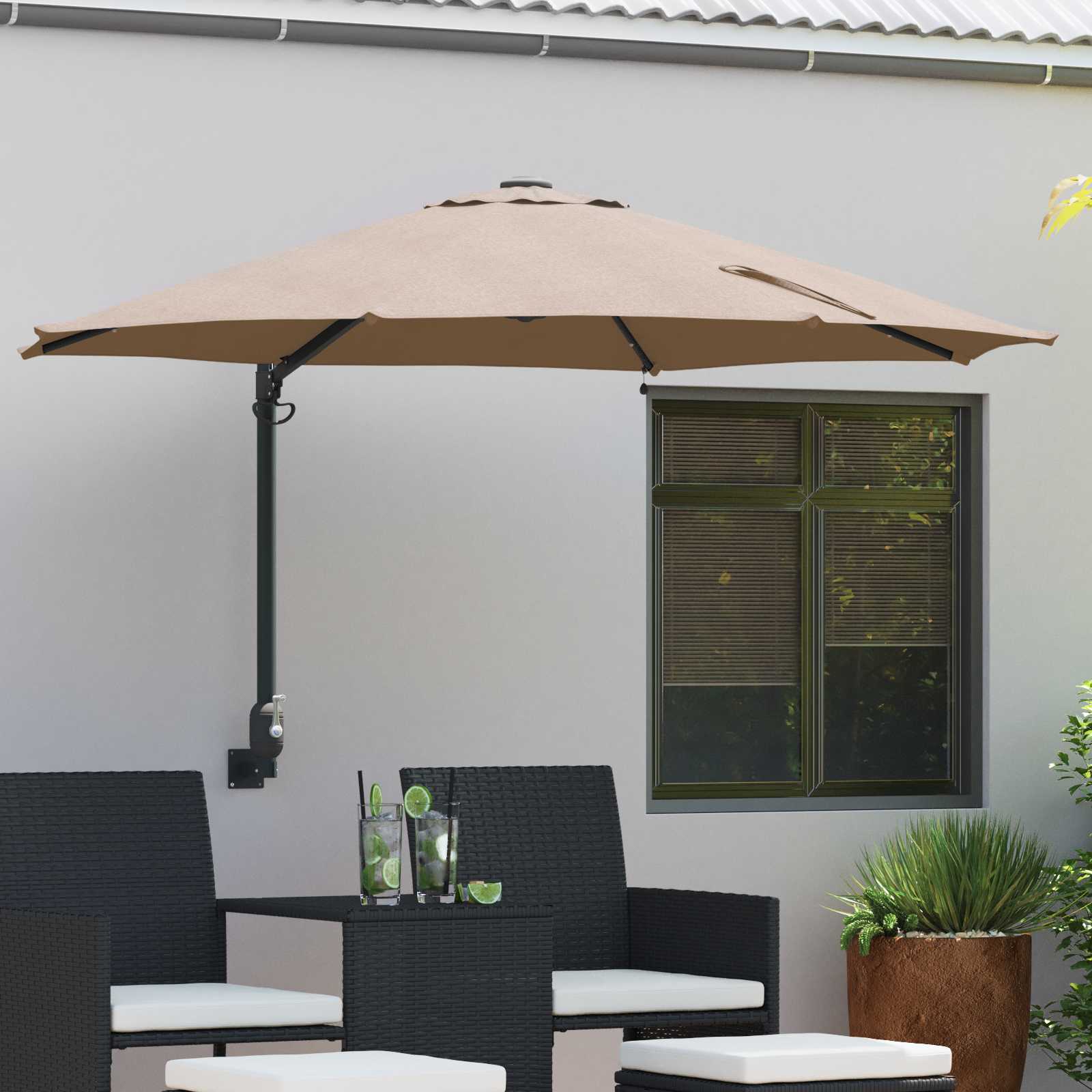 Taupe Garten-Sonnenschirm 248x248 cm