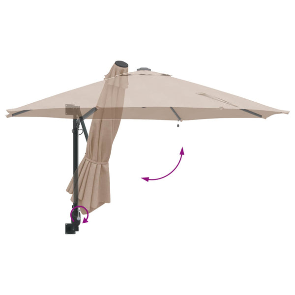 Taupe Garten-Sonnenschirm 248x248 cm
