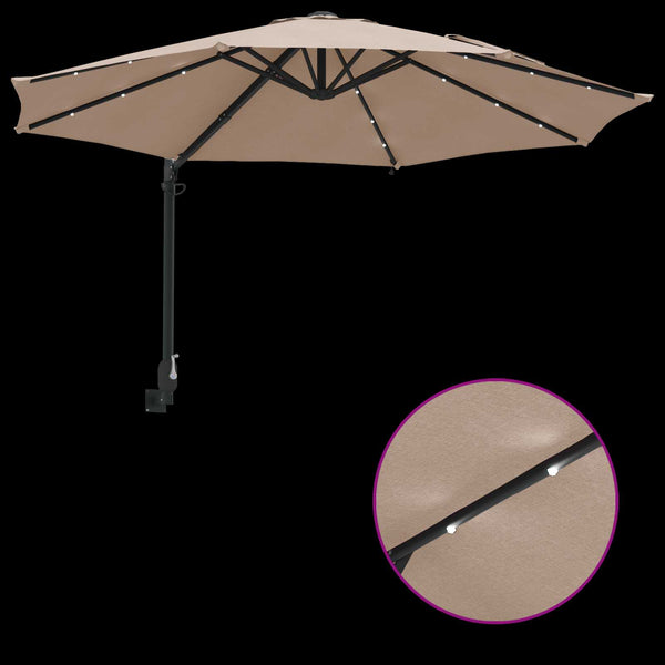 Taupe Garten-Sonnenschirm 248x248 cm