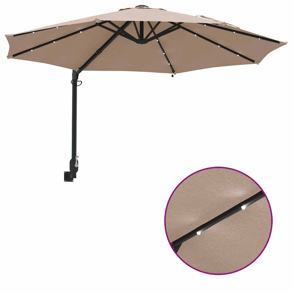 Taupe Garten-Sonnenschirm 248x248 cm