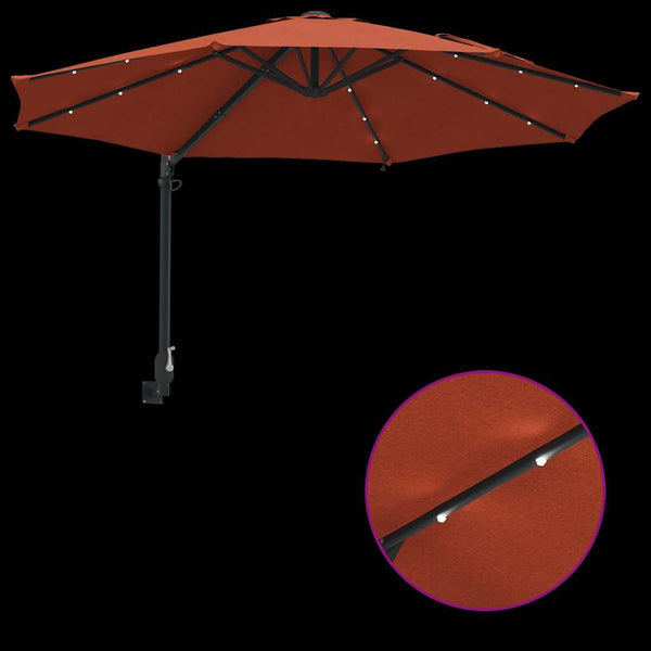 Terrakotta Garten-Sonnenschirm mit LED