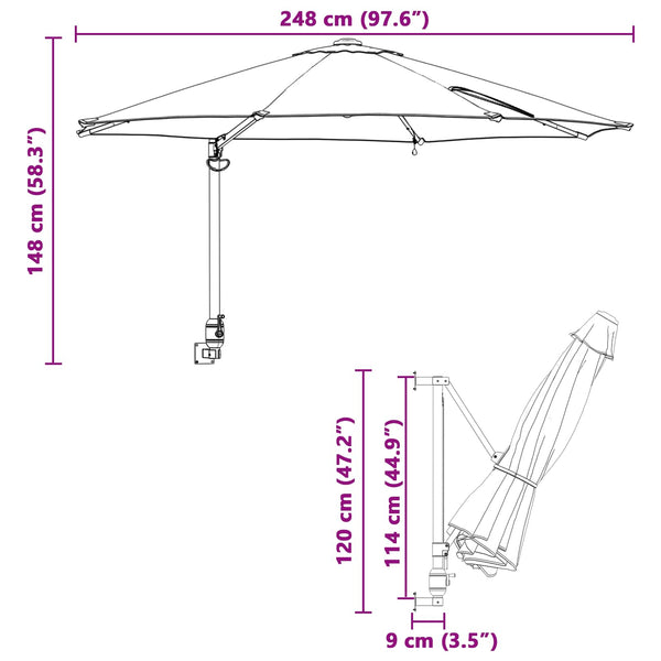 Terrakotta Garten-Sonnenschirm mit LED