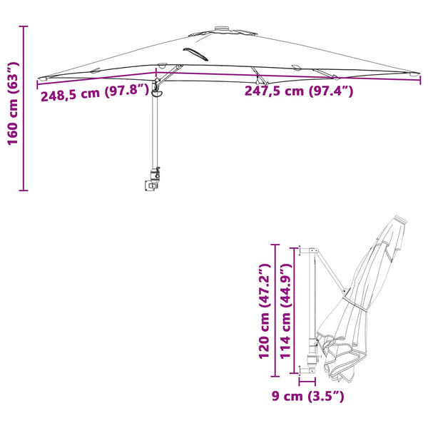 Taupe Gartenschirm, 248,5 cm