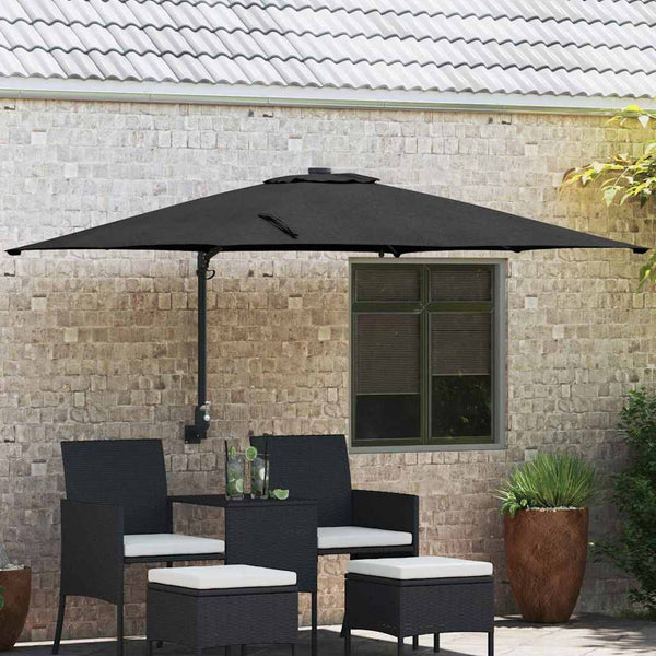 Schwarzer Garten-Sonnenschirm 248,5x247,5 cm