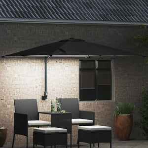 Schwarzer Garten-Sonnenschirm 248,5x247,5 cm