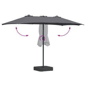Anthrazit Garten-Sonnenschirm 385 cm