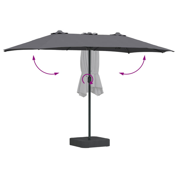 Anthrazit Garten-Sonnenschirm 385 cm
