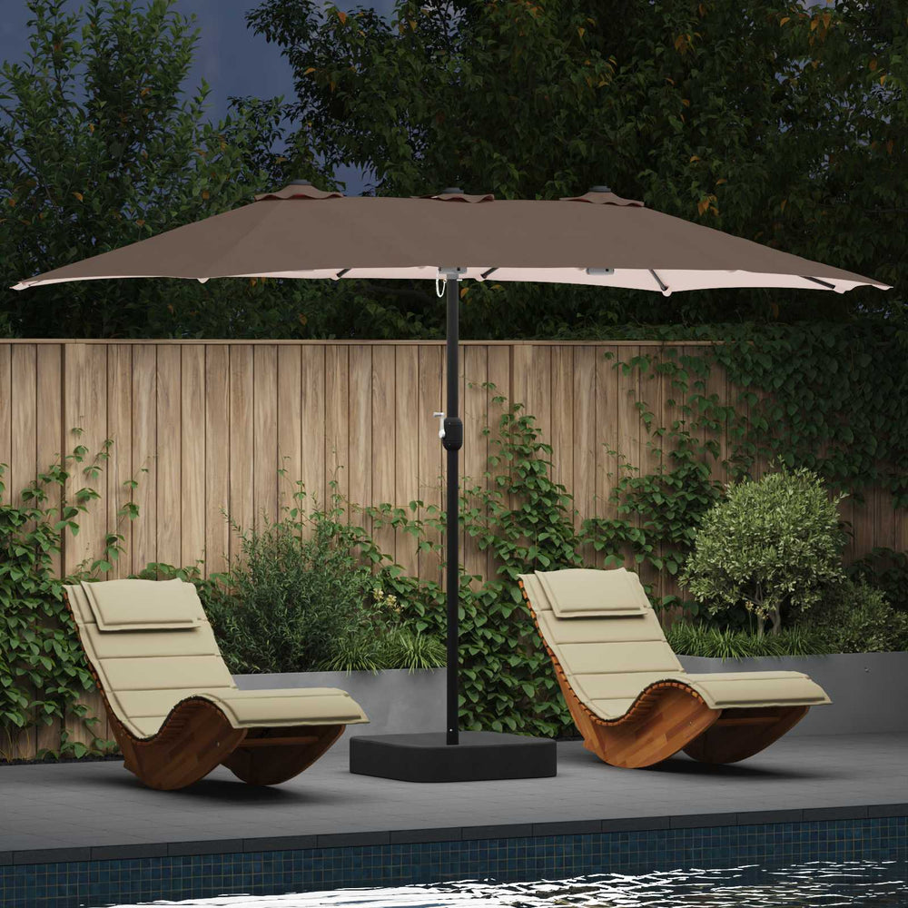 Taupe Garten-Sonnenschirm, 385 cm