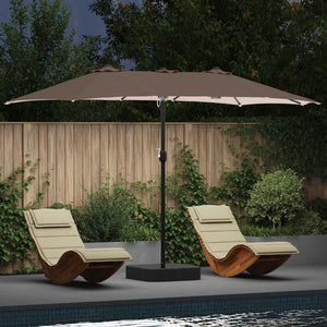 Taupe Garten-Sonnenschirm, 385 cm