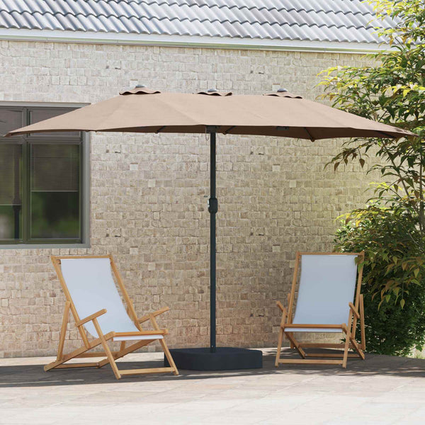 Taupe Garten-Sonnenschirm, 385 cm