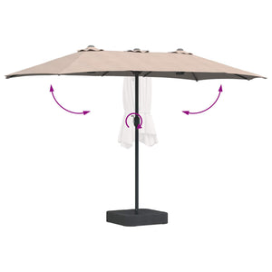 Taupe Garten-Sonnenschirm, 385 cm