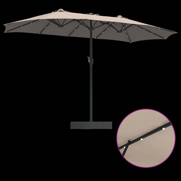 Taupe Garten-Sonnenschirm, 385 cm