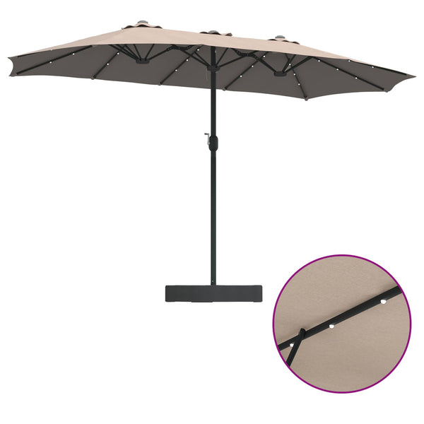 Taupe Garten-Sonnenschirm, 385 cm