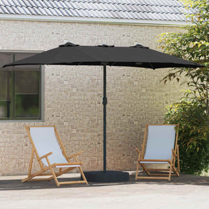 Schwarzer Garten-Sonnenschirm 385 cm