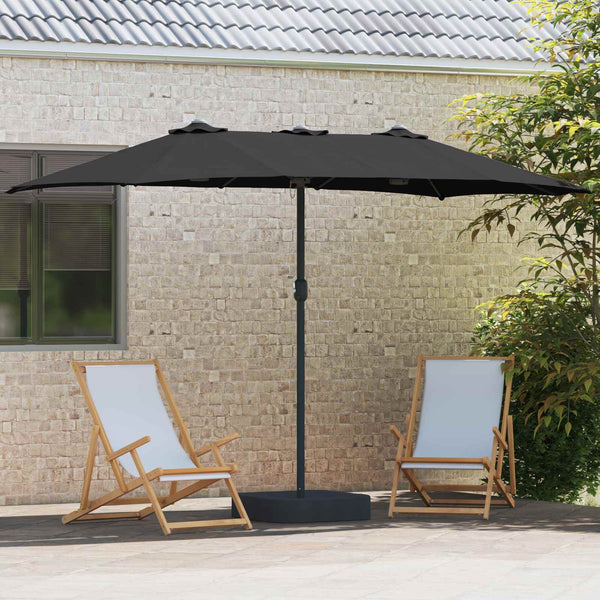 Schwarzer Garten-Sonnenschirm 385 cm