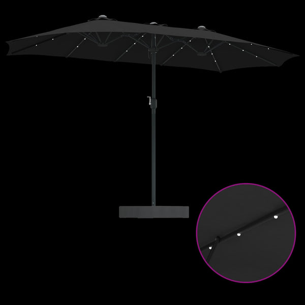Schwarzer Garten-Sonnenschirm 385 cm
