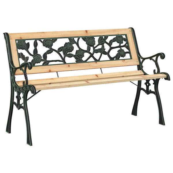 Gartenbank Holz Braun mit Kissen 116cm