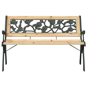 Gartenbank Holz Braun mit Kissen 116cm