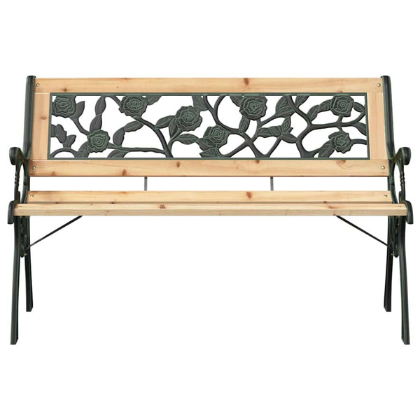 Gartenbank Holz Braun mit Kissen 116cm
