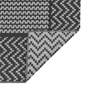 Outdoor Teppich Chevron Schwarz/Grau 600x250cm