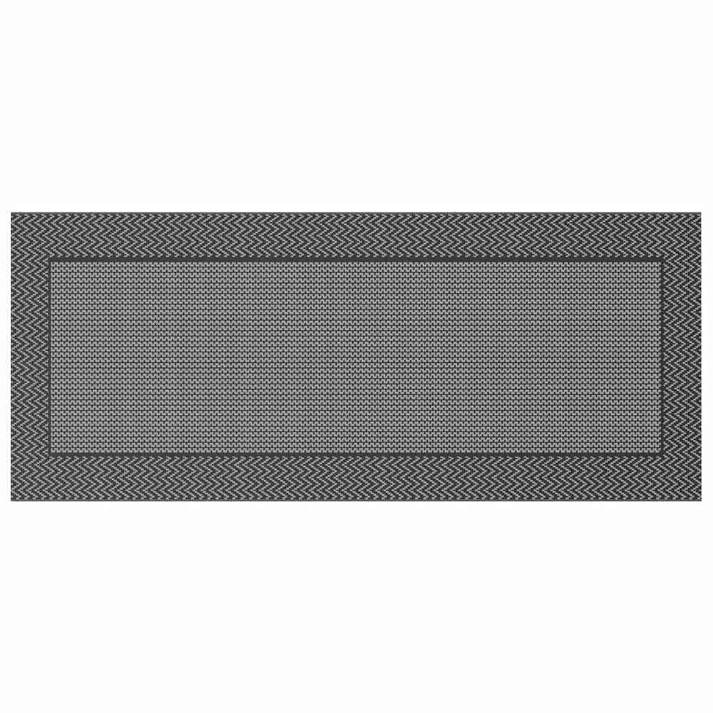 Outdoor Teppich Chevron Schwarz/Grau 600x250cm