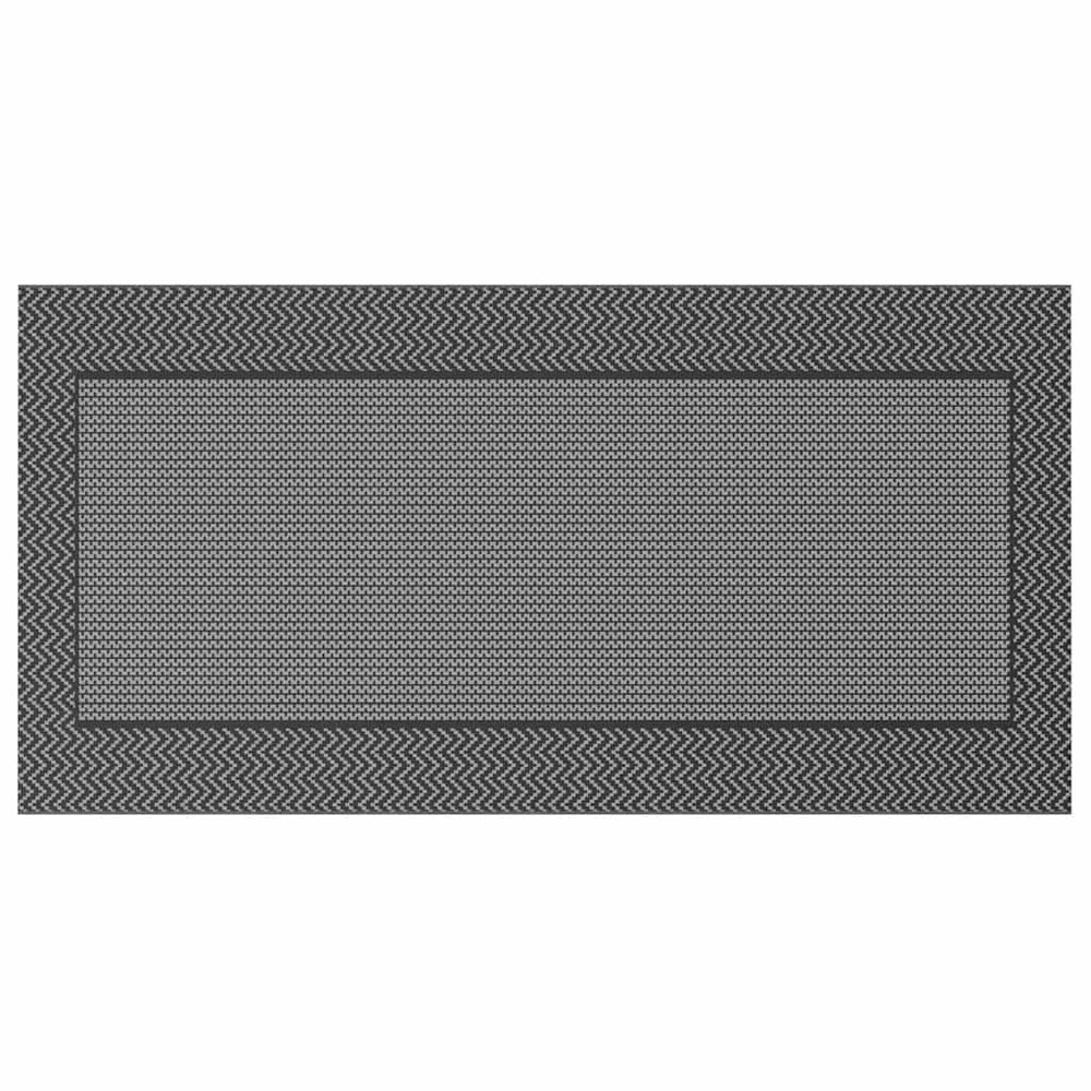 Outdoor Teppich Chevron Schwarz/Grau 600x300cm
