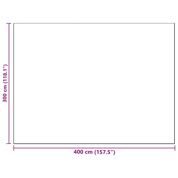 Outdoor Teppich Floral Babyblau Weiß 400x300cm