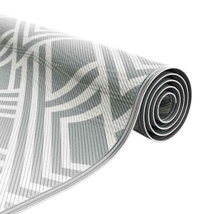Outdoor Teppich Geometrisch Grau/Weiß 400x300cm