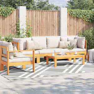 Outdoor Teppich Geometrisch Grau/Weiß 400x300cm