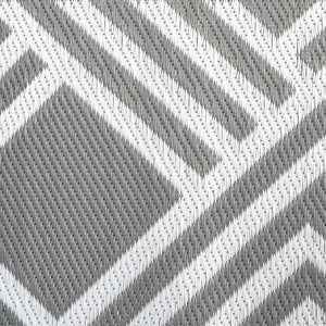 Outdoor Teppich Geometrisch Grau/Weiß 400x300cm