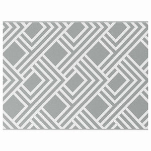 Outdoor Teppich Geometrisch Grau/Weiß 400x300cm