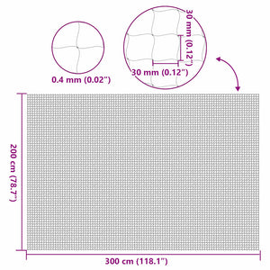 Transparentes Katzennetz 3x2 m