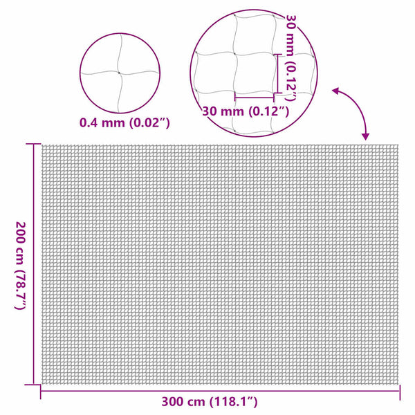 Transparentes Katzennetz 3x2 m