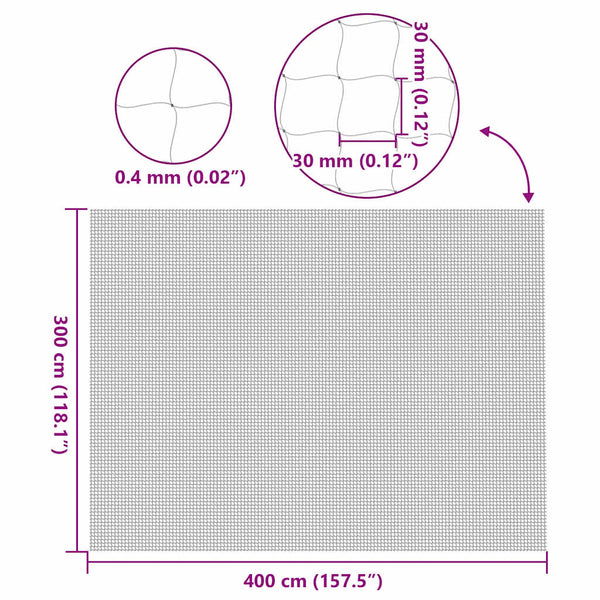 Transparentes Katzennetz 4x3 m