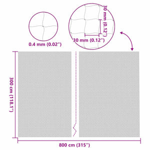 Transparentes Katzennetz 8x3 m
