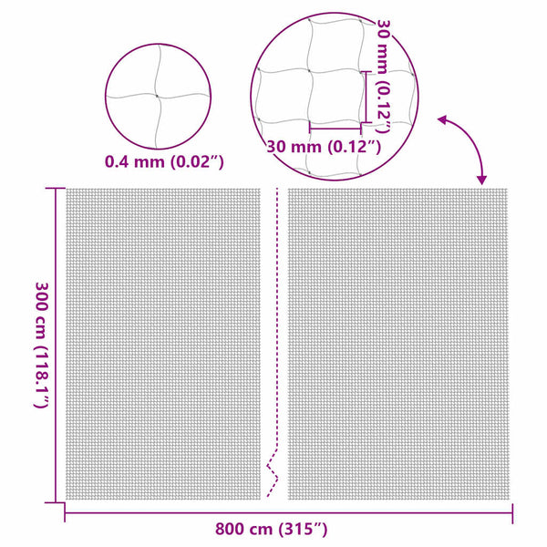 Transparentes Katzennetz 8x3 m
