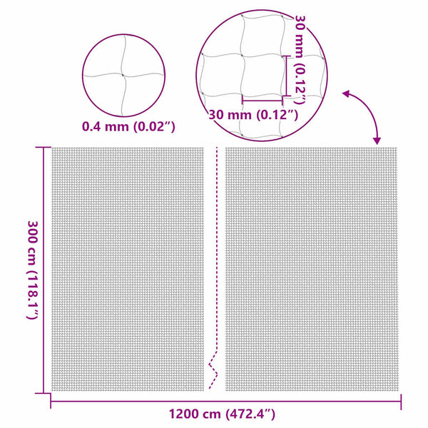 Katzennetz Transparent 12x3 m